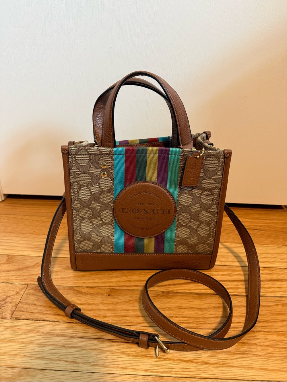 COACH Signature Canvas Mini Tote Dempsey 22 Never Used!